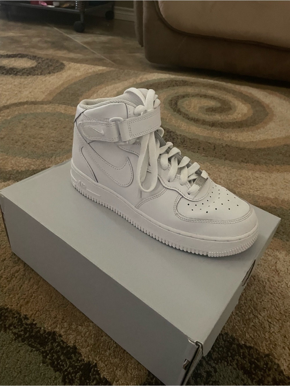 Nike Kids White High-Top Sneakers with Ankle Strap